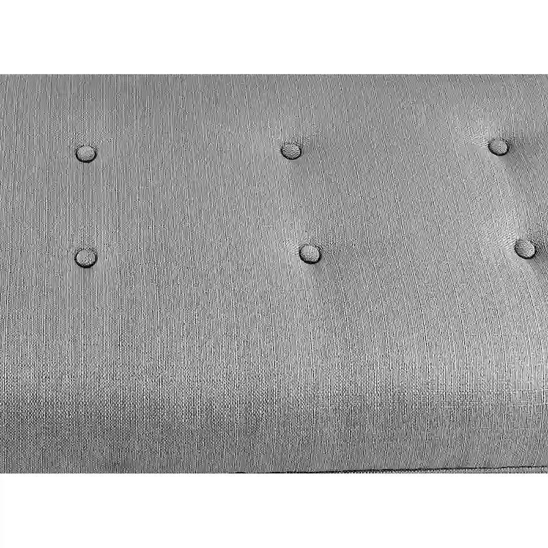 Banc de rangement capitonné en lin avec couvercle hydraulique et pieds en bois expresso, 1-2 places, 4 couleurs