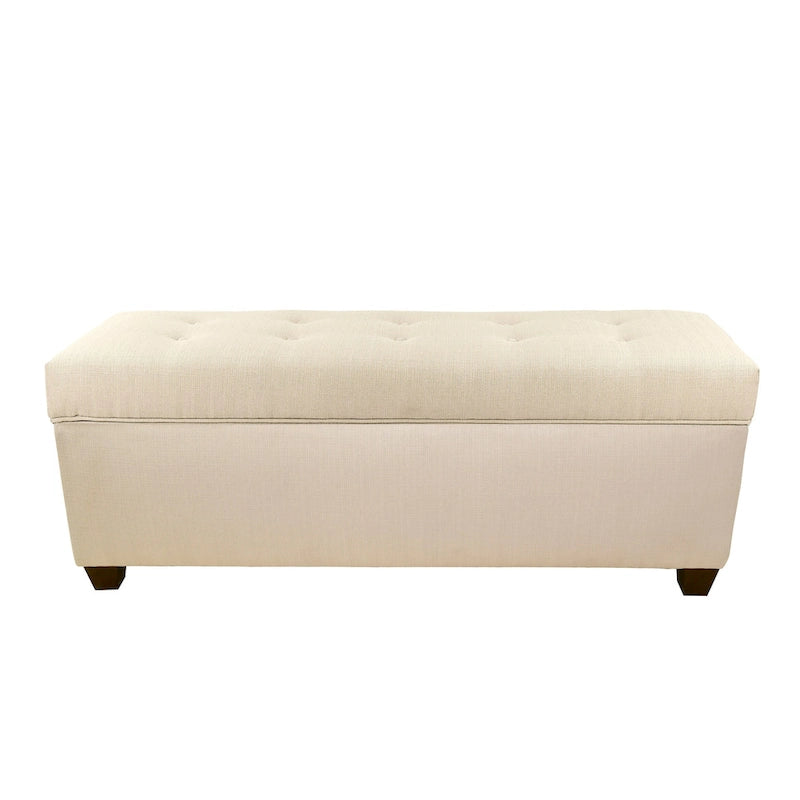 Banc de rangement capitonné en lin avec couvercle hydraulique et pieds en bois expresso, 1-2 places, 4 couleurs