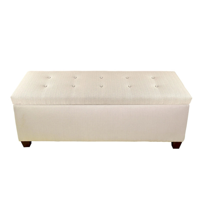 Banc de rangement capitonné en lin avec couvercle hydraulique et pieds en bois expresso, 1-2 places, 4 couleurs