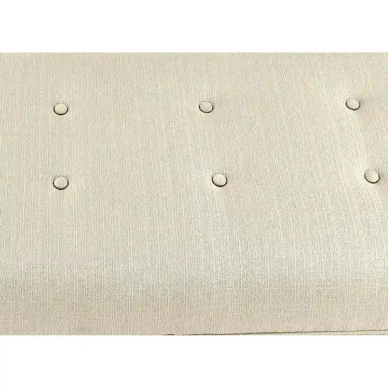 Banc de rangement capitonné en lin avec couvercle hydraulique et pieds en bois expresso, 1-2 places, 4 couleurs
