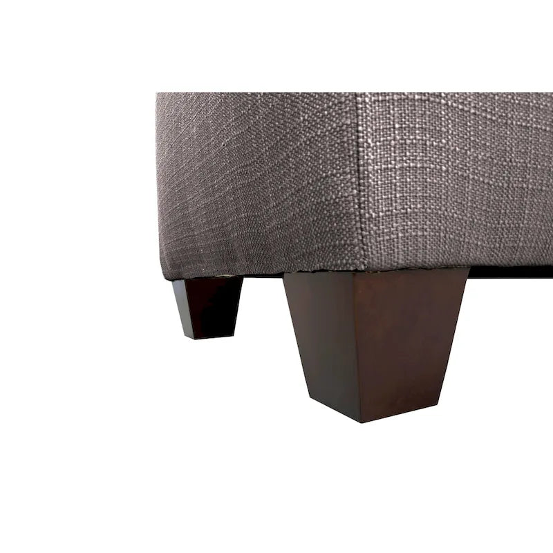 Banc de rangement capitonné en lin avec couvercle hydraulique et pieds en bois expresso, 1-2 places, 4 couleurs