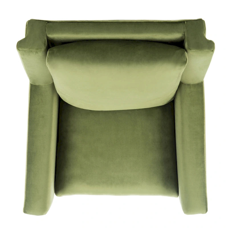 Fauteuil de style Mid-Century avec pieds évasés en chêne, 1 place, Cognac/Pierre/Olive/Marine