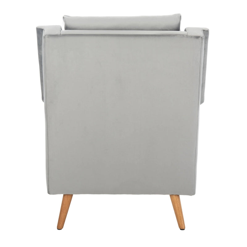 Fauteuil de style Mid-Century avec pieds évasés en chêne, 1 place, Cognac/Pierre/Olive/Marine