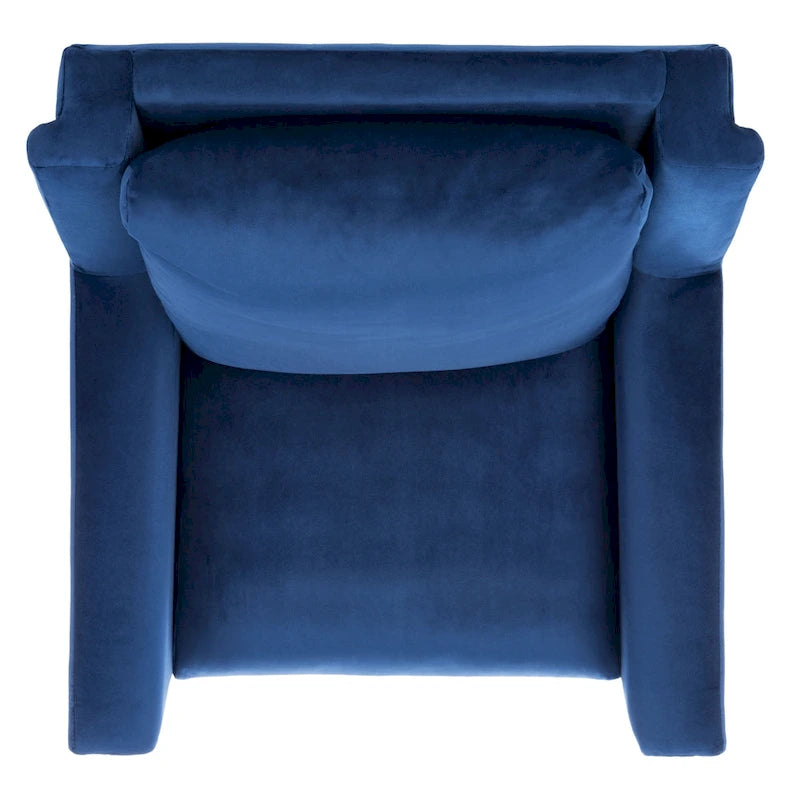 Fauteuil de style Mid-Century avec pieds évasés en chêne, 1 place, Cognac/Pierre/Olive/Marine