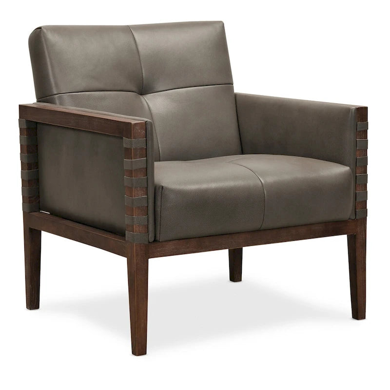 Hooker Furniture Carverdale 31 Wide Wood Framed Leather Upholstered