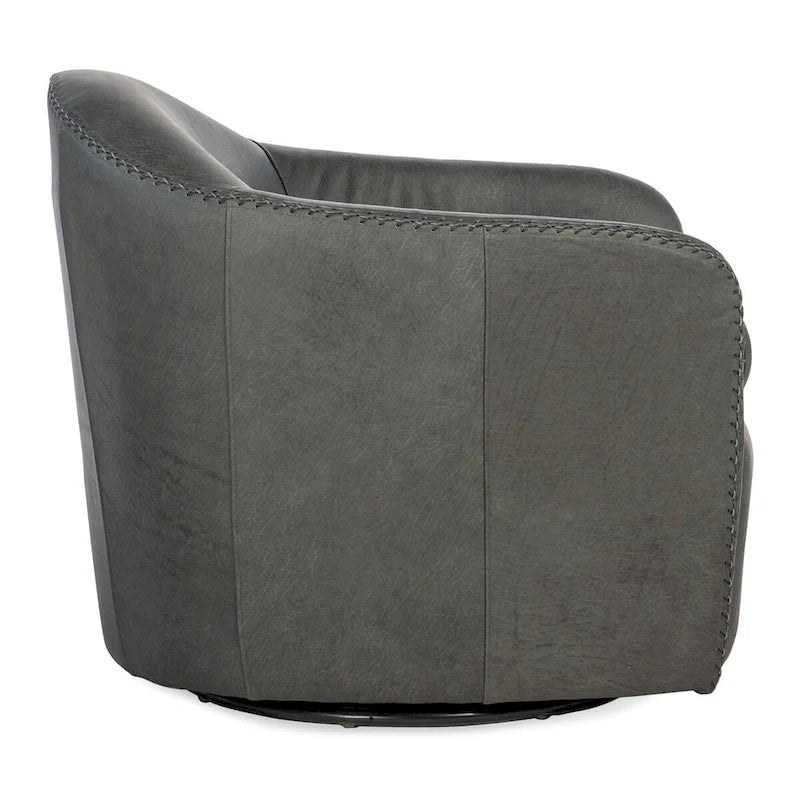 Fauteuil de club pivotant Blue Steel avec dossier fixe et coussin d'assise amovible, 1 place