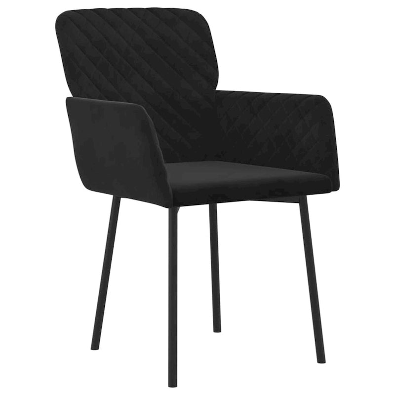 Chaise de salle à manger capitonnée en velours gris clair/gris foncé/crème/noir avec accoudoirs et dossier rembourrés en mousse, lot de 2, pour 2 personnes