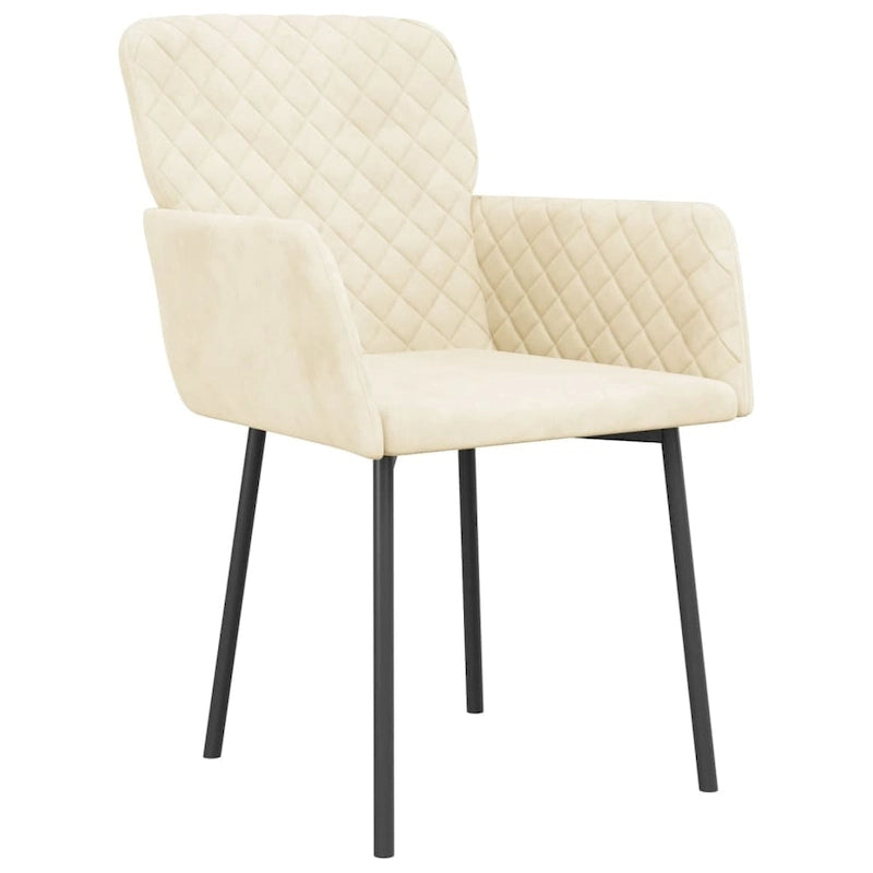 Chaise de salle à manger capitonnée en velours gris clair/gris foncé/crème/noir avec accoudoirs et dossier rembourrés en mousse, lot de 2, pour 2 personnes