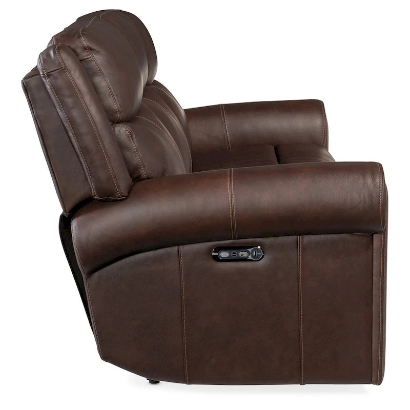 Canapé inclinable électrique en cuir de 226 cm avec gravité zéro, appuie-tête électrique et port USB, 3 places