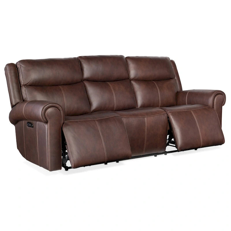 Canapé inclinable électrique en cuir de 226 cm avec gravité zéro, appuie-tête électrique et port USB, 3 places