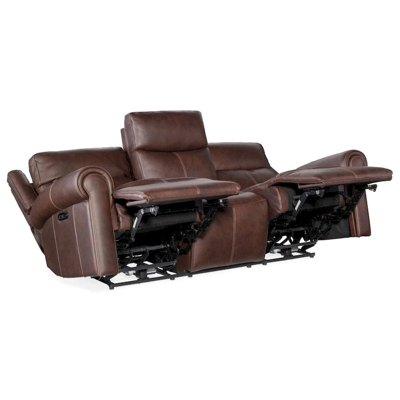 Canapé inclinable électrique en cuir de 226 cm avec gravité zéro, appuie-tête électrique et port USB, 3 places