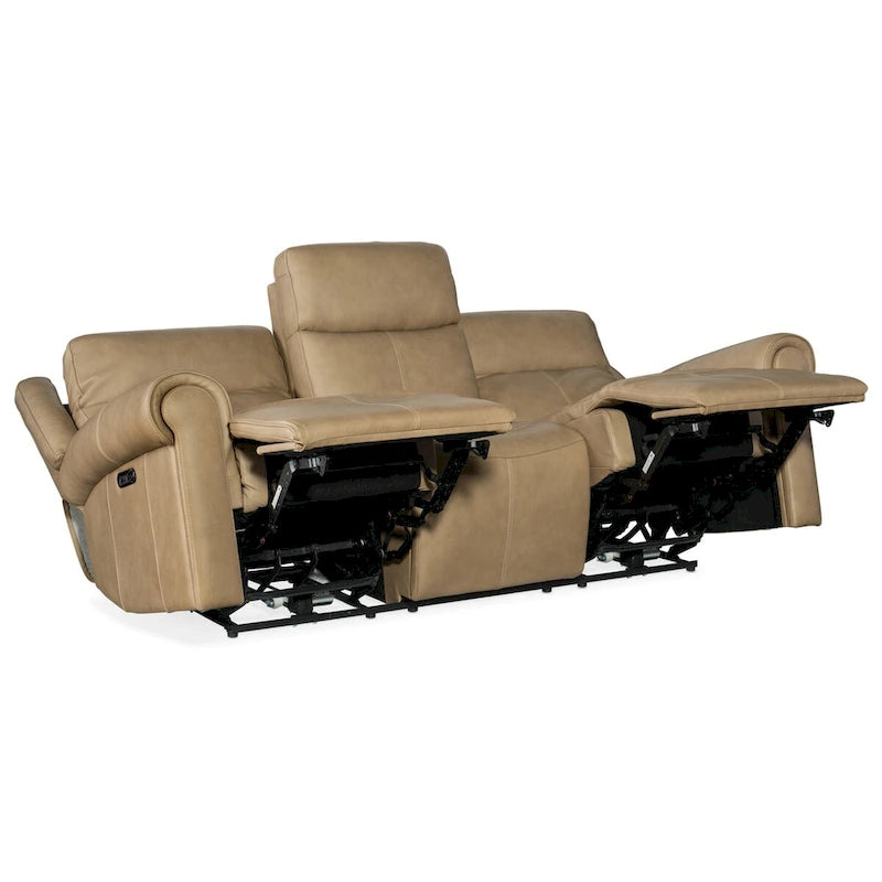 Canapé inclinable électrique en cuir de 226 cm avec gravité zéro, appuie-tête électrique et port USB, 3 places