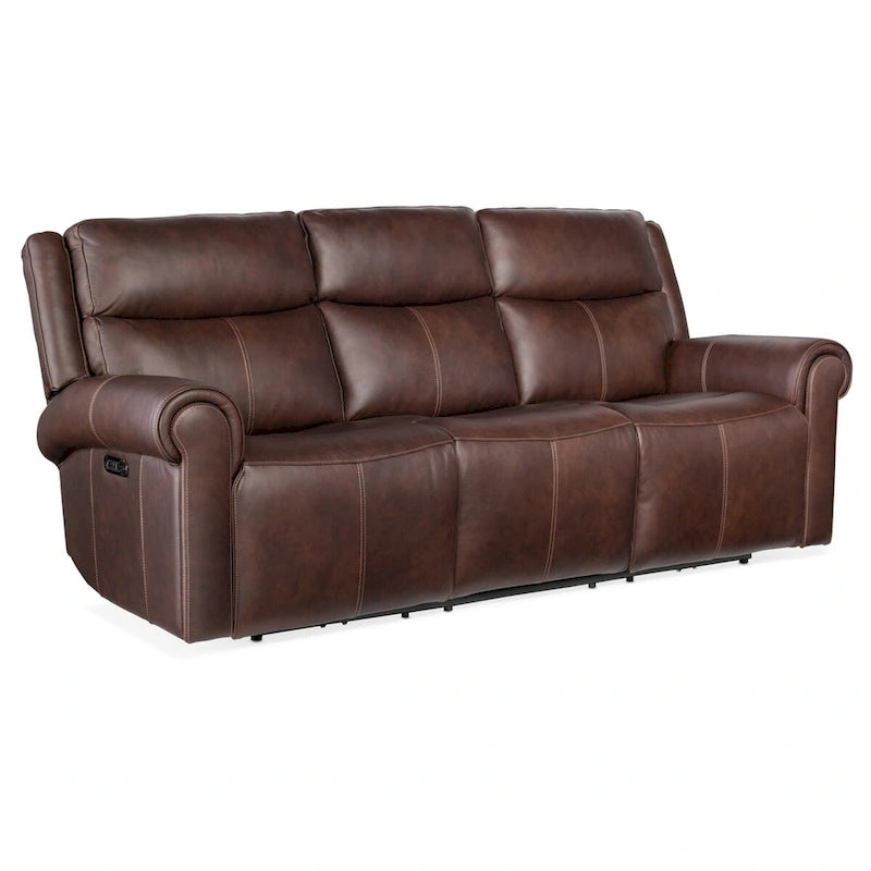 Canapé inclinable électrique en cuir de 226 cm avec gravité zéro, appuie-tête électrique et port USB, 3 places