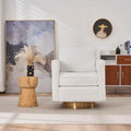 Fauteuil club pivotant à 360° Blanc/Orange/Gris/Vert avec ressorts ensachés et coussin amovible, 1 place
