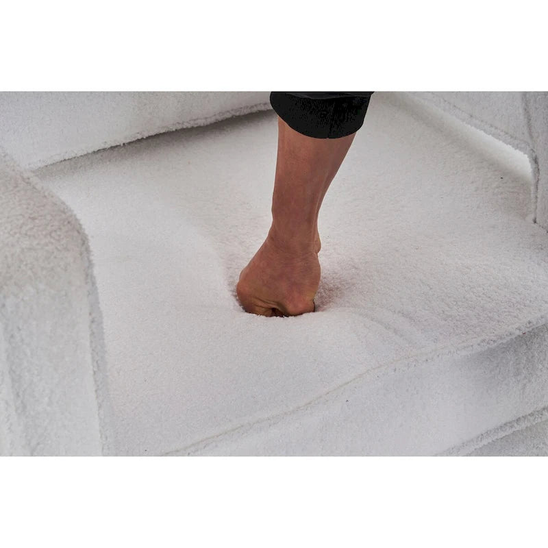 Fauteuil club pivotant à 360° Blanc/Orange/Gris/Vert avec ressorts ensachés et coussin amovible, 1 place