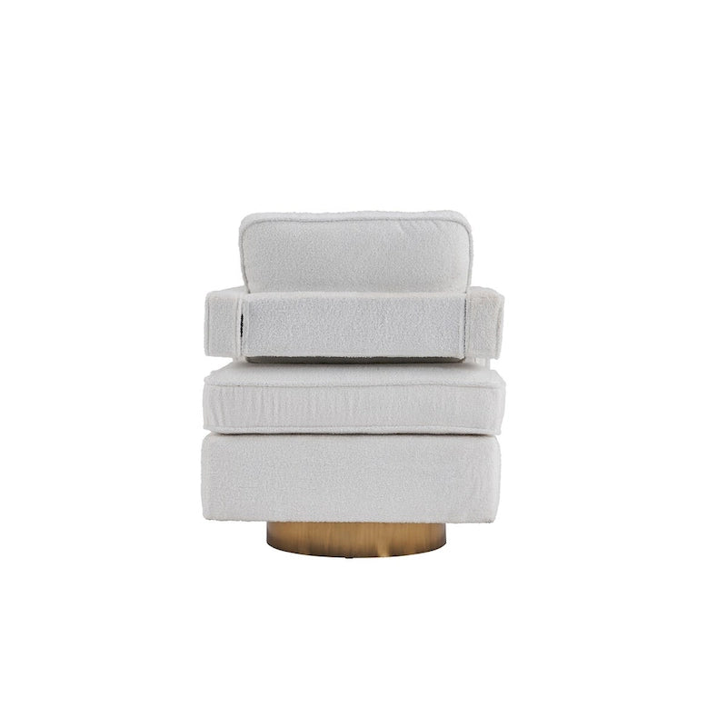 Fauteuil club pivotant à 360° Blanc/Orange/Gris/Vert avec ressorts ensachés et coussin amovible, 1 place