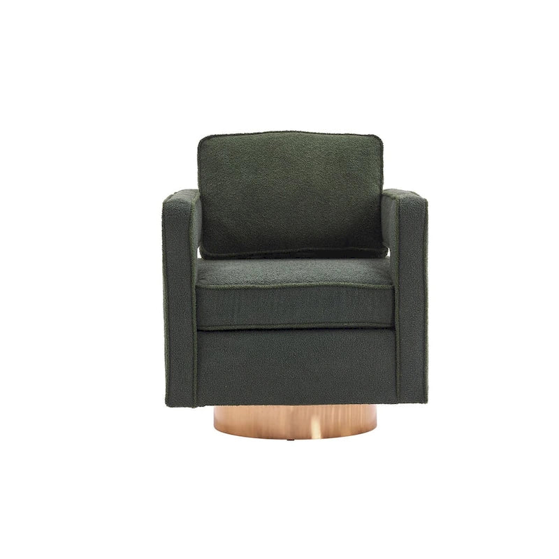 Fauteuil club pivotant à 360° Blanc/Orange/Gris/Vert avec ressorts ensachés et coussin amovible, 1 place