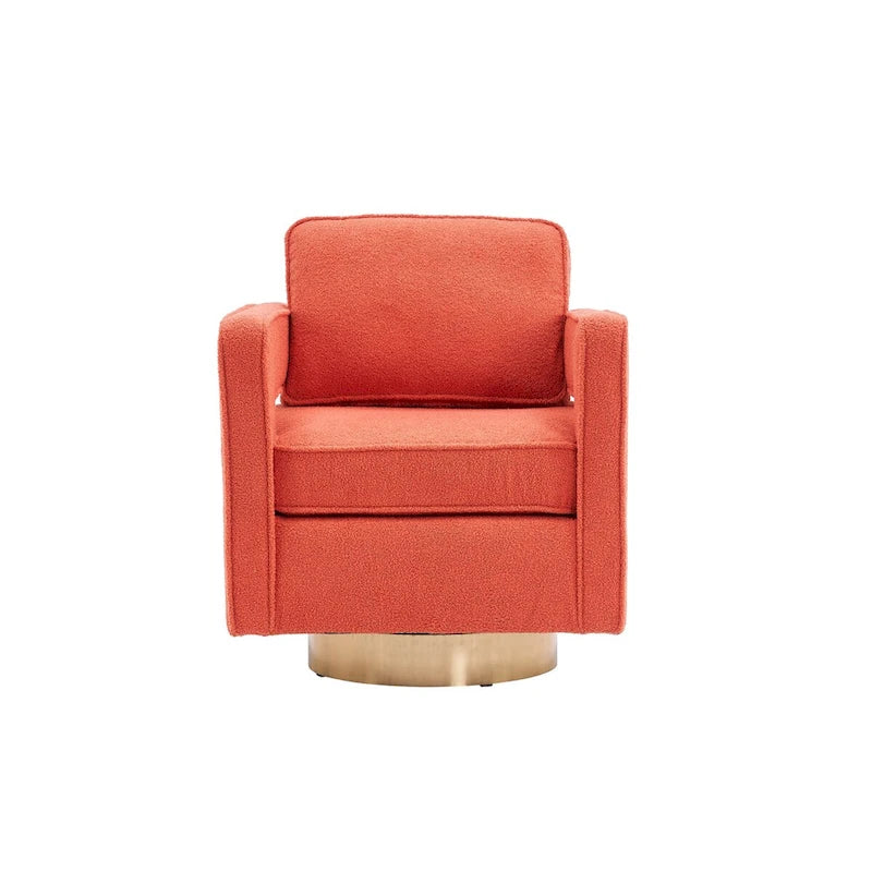Fauteuil club pivotant à 360° Blanc/Orange/Gris/Vert avec ressorts ensachés et coussin amovible, 1 place