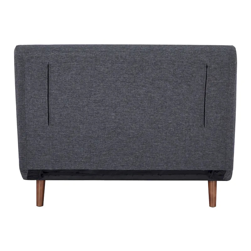 Fauteuil convertible gris foncé/beige/bleu/jaune en lit avec capitonnage et pieds en bouleau, 1 place