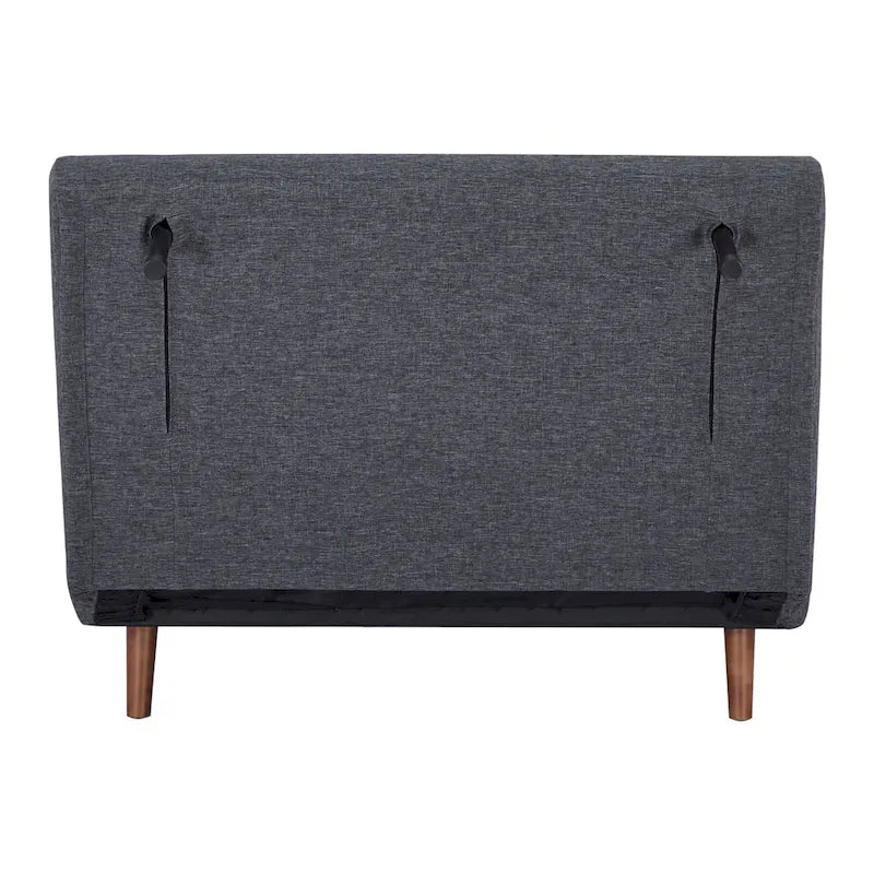 Fauteuil convertible gris foncé/beige/bleu/jaune en lit avec capitonnage et pieds en bouleau, 1 place