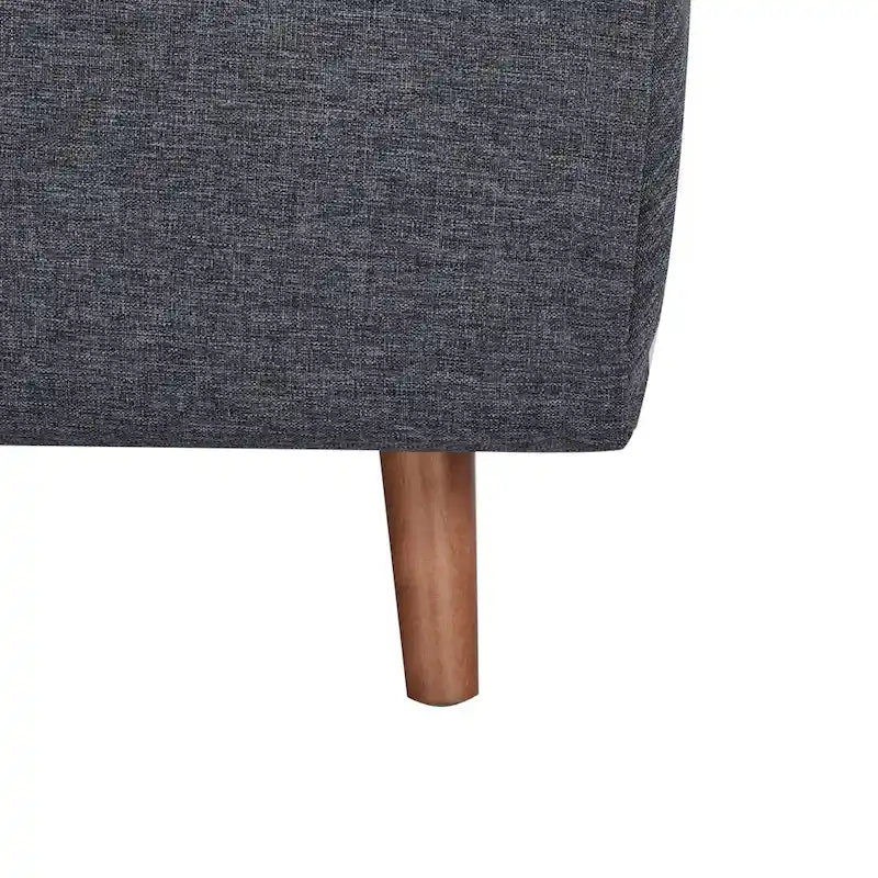 Fauteuil convertible gris foncé/beige/bleu/jaune en lit avec capitonnage et pieds en bouleau, 1 place