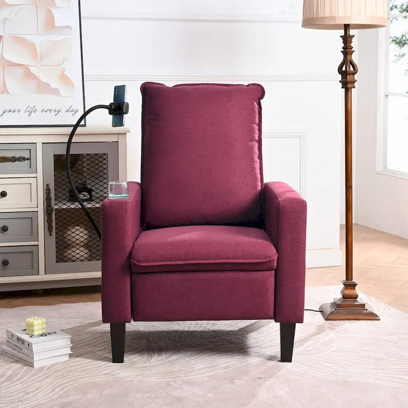 Fauteuil d'appoint en tissu avec pieds en bouleau et coussin en mousse, 1 place, Rouge/Beige/Gris/Jaune