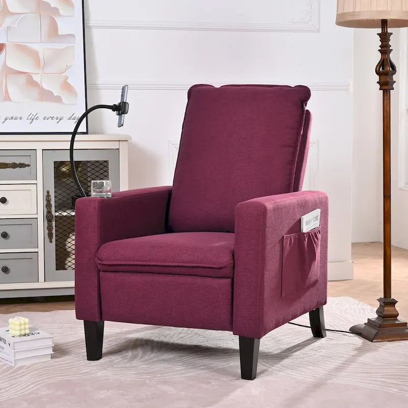 Fauteuil d'appoint en tissu avec pieds en bouleau et coussin en mousse, 1 place, Rouge/Beige/Gris/Jaune