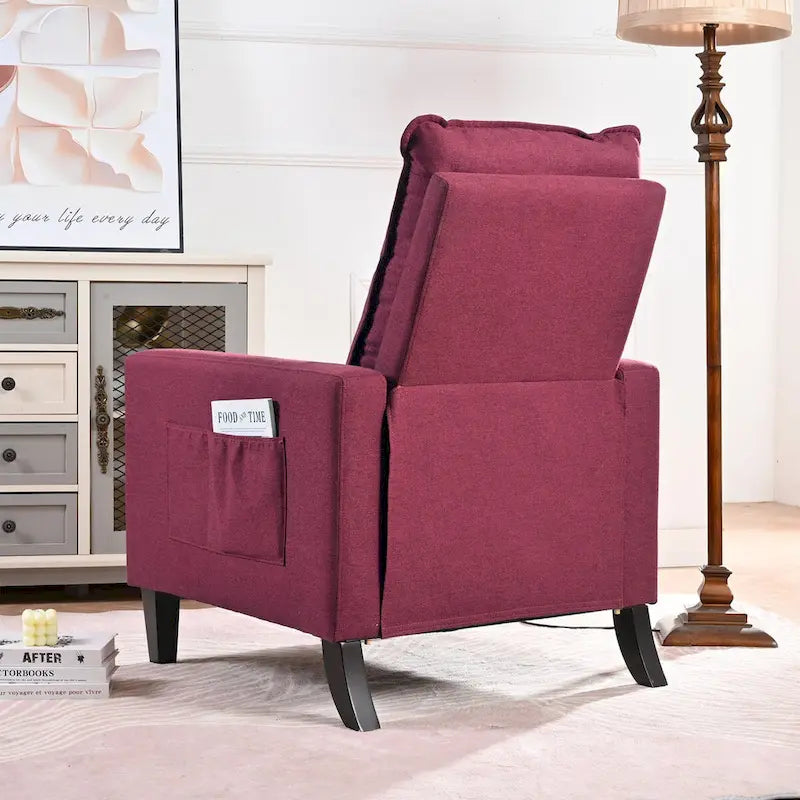 Fauteuil d'appoint en tissu avec pieds en bouleau et coussin en mousse, 1 place, Rouge/Beige/Gris/Jaune