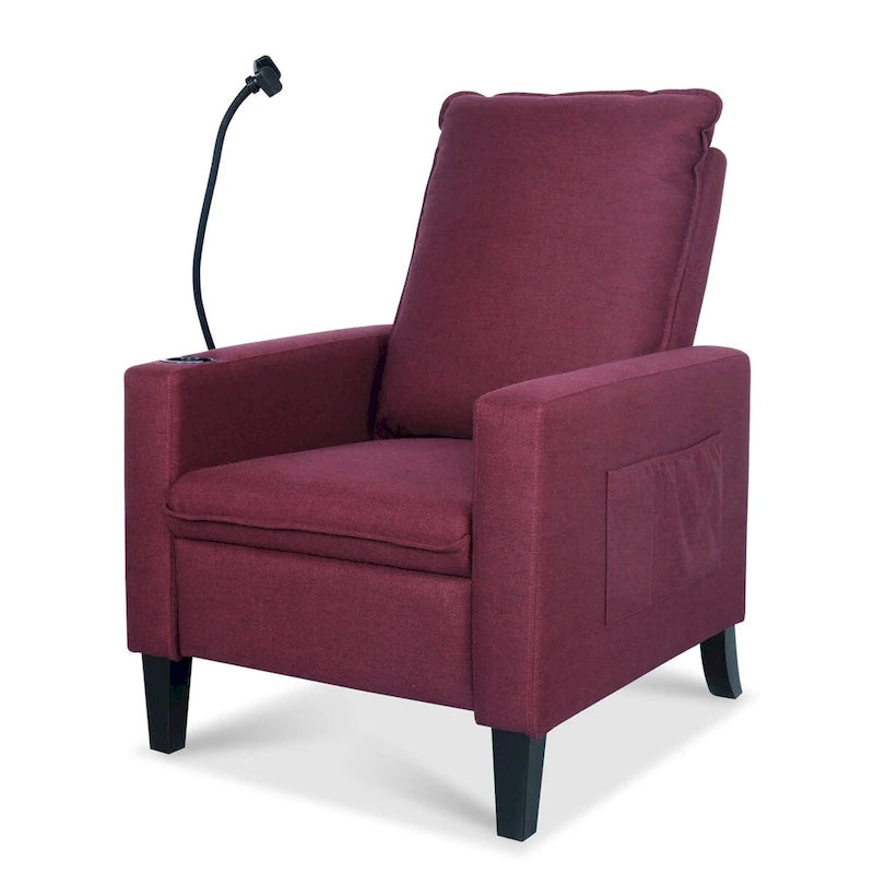 Fauteuil d'appoint en tissu avec pieds en bouleau et coussin en mousse, 1 place, Rouge/Beige/Gris/Jaune