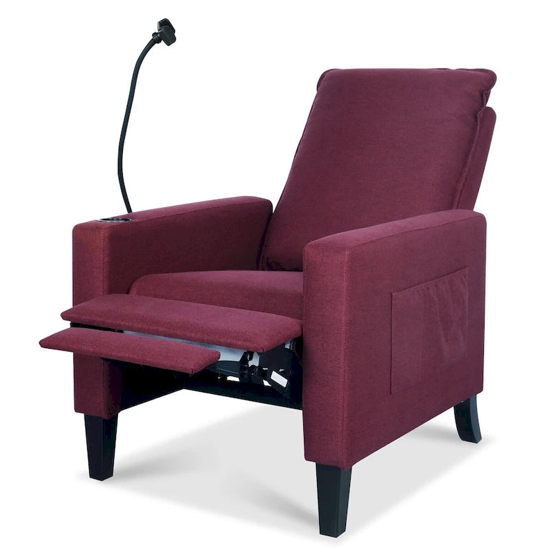 Fauteuil d'appoint en tissu avec pieds en bouleau et coussin en mousse, 1 place, Rouge/Beige/Gris/Jaune