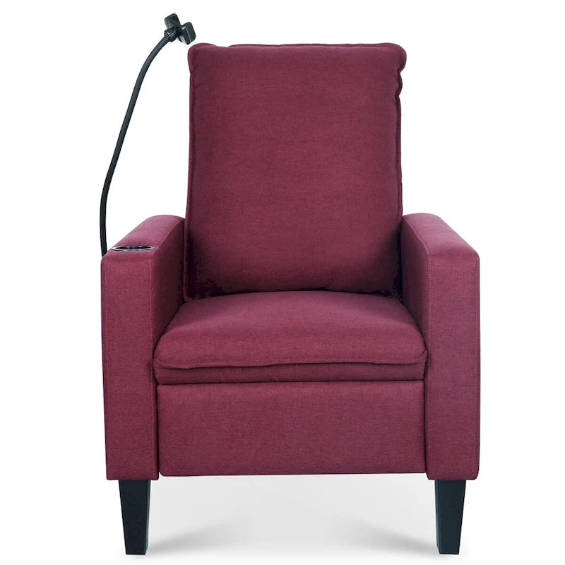 Fauteuil d'appoint en tissu avec pieds en bouleau et coussin en mousse, 1 place, Rouge/Beige/Gris/Jaune