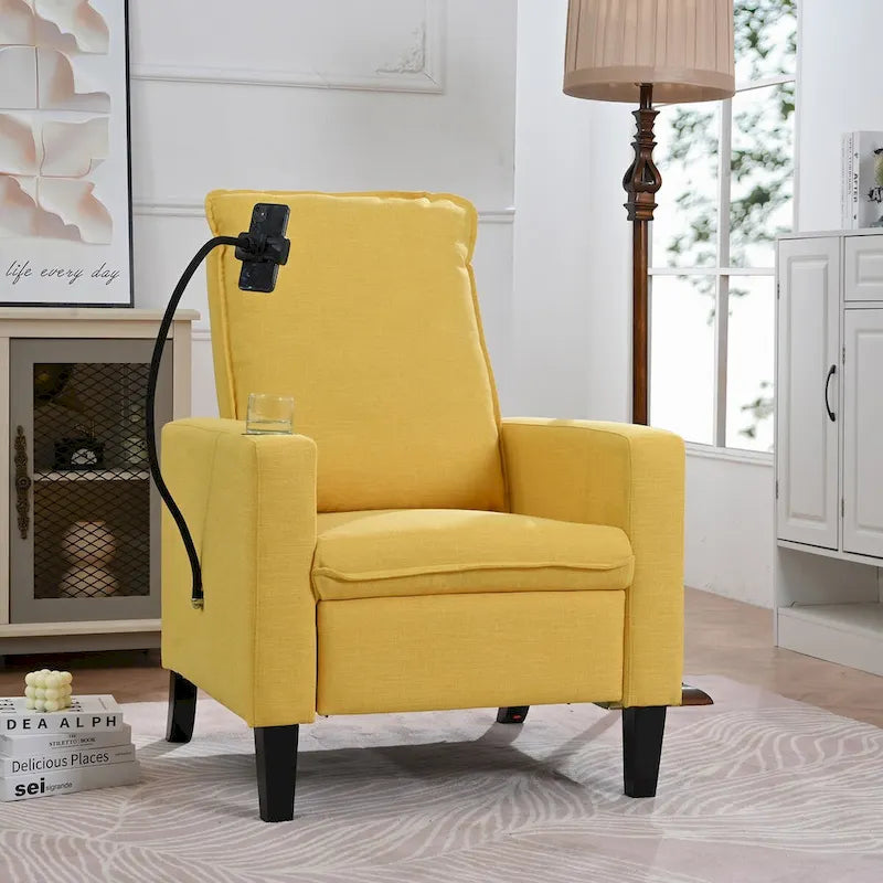 Fauteuil d'appoint en tissu avec pieds en bouleau et coussin en mousse, 1 place, Rouge/Beige/Gris/Jaune