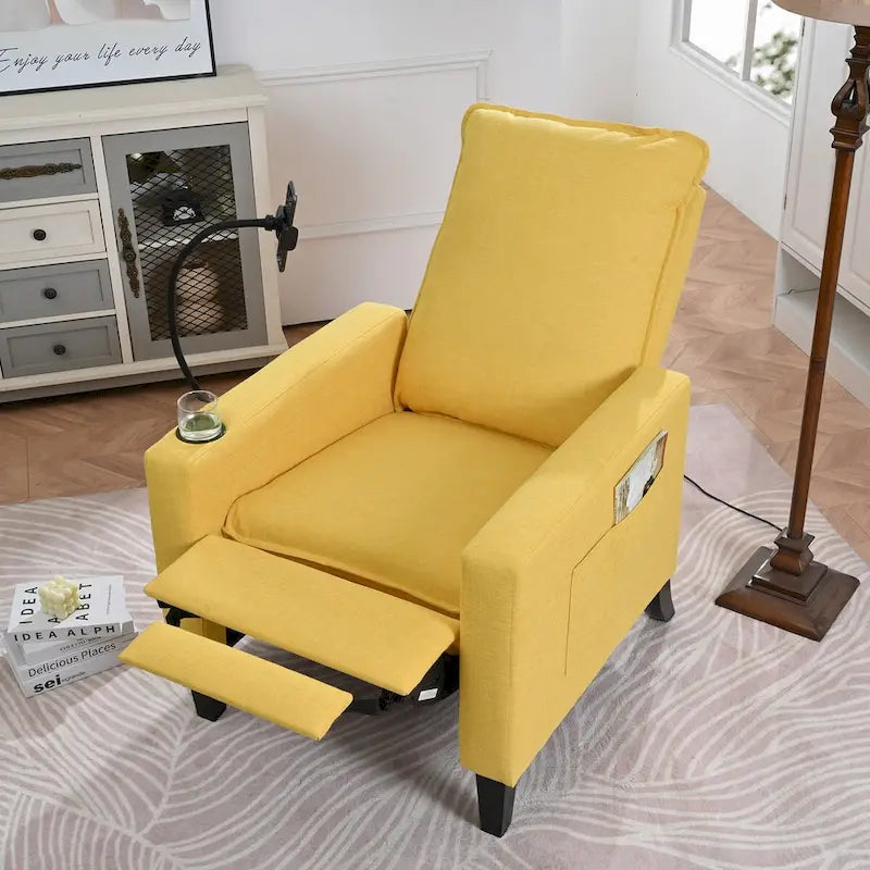 Fauteuil d'appoint en tissu avec pieds en bouleau et coussin en mousse, 1 place, Rouge/Beige/Gris/Jaune