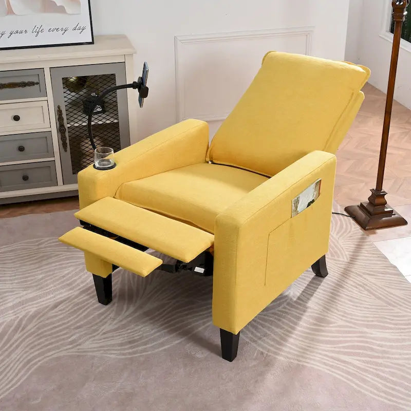 Fauteuil d'appoint en tissu avec pieds en bouleau et coussin en mousse, 1 place, Rouge/Beige/Gris/Jaune