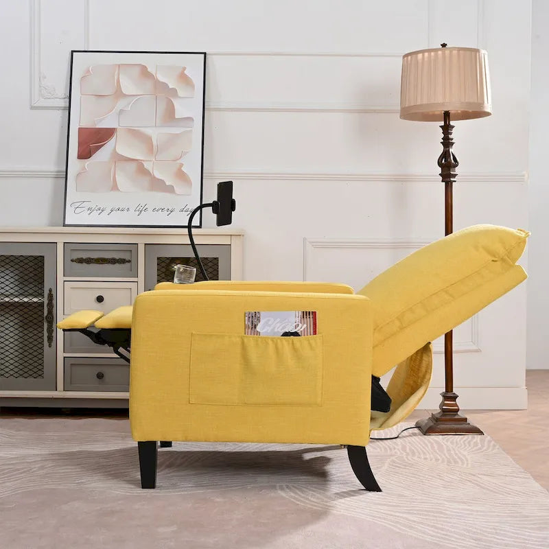 Fauteuil d'appoint en tissu avec pieds en bouleau et coussin en mousse, 1 place, Rouge/Beige/Gris/Jaune