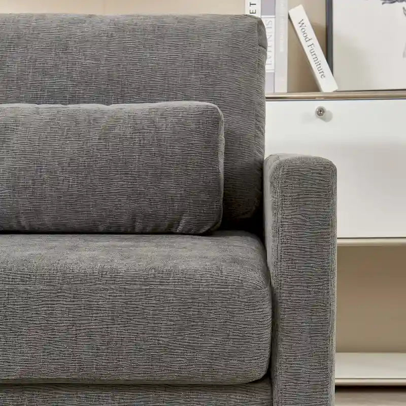 Fauteuil d'appoint en chenille de style Mid-Century, 1 place, vert/orange/gris/beige