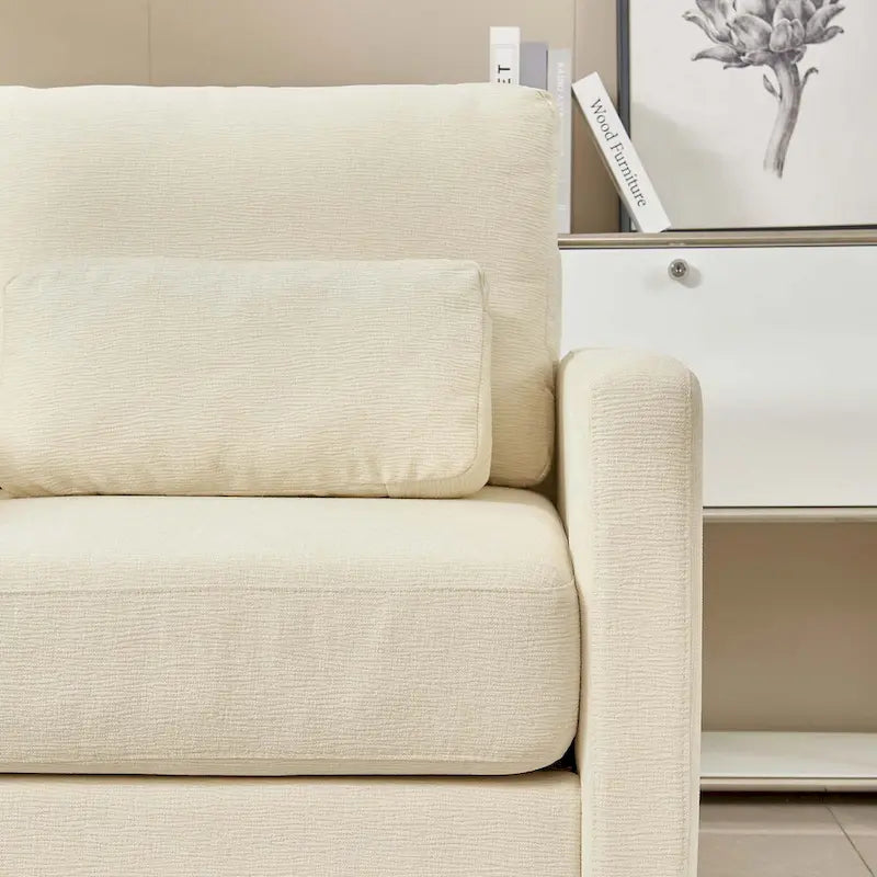 Fauteuil d'appoint en chenille de style Mid-Century, 1 place, vert/orange/gris/beige