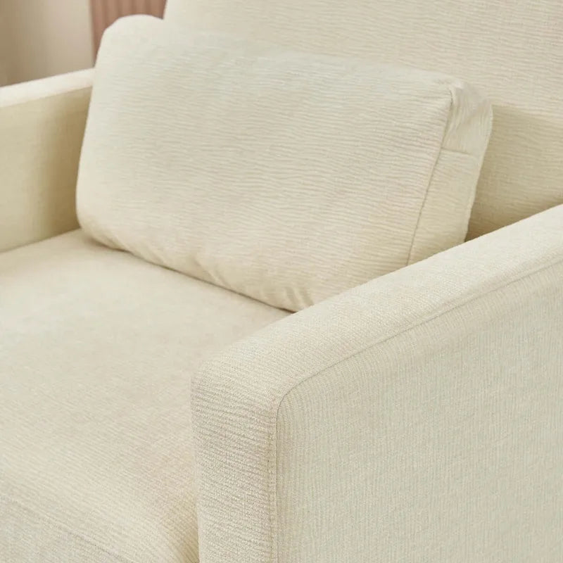 Fauteuil d'appoint en chenille de style Mid-Century, 1 place, vert/orange/gris/beige