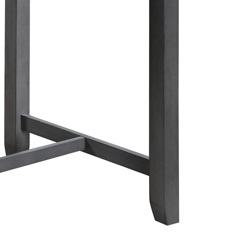 Table de salle à manger gris hauteur comptoir avec étagères ouvertes et ports USB, 2 places