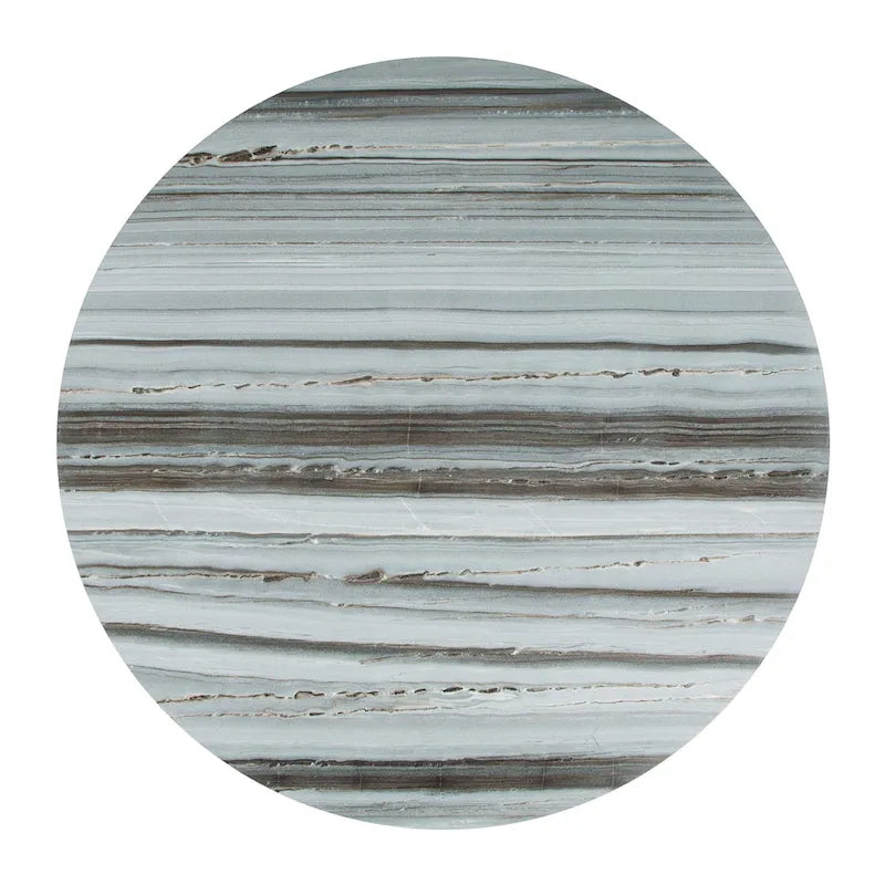 Table à manger moderne plateau marbre gris/noir, piètement acier, pour 4-6 personnes