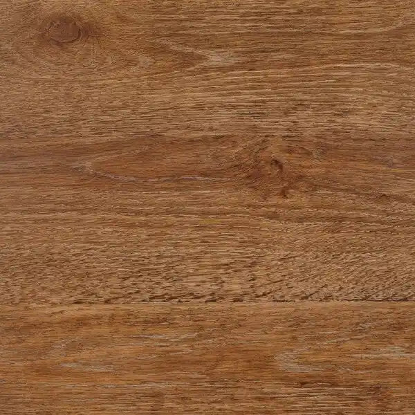 Table de salle à manger ronde surdimensionnée en bois d'hévéa brun avec piètement central et finition bois flotté vieilli, pour 4 à 6 personnes