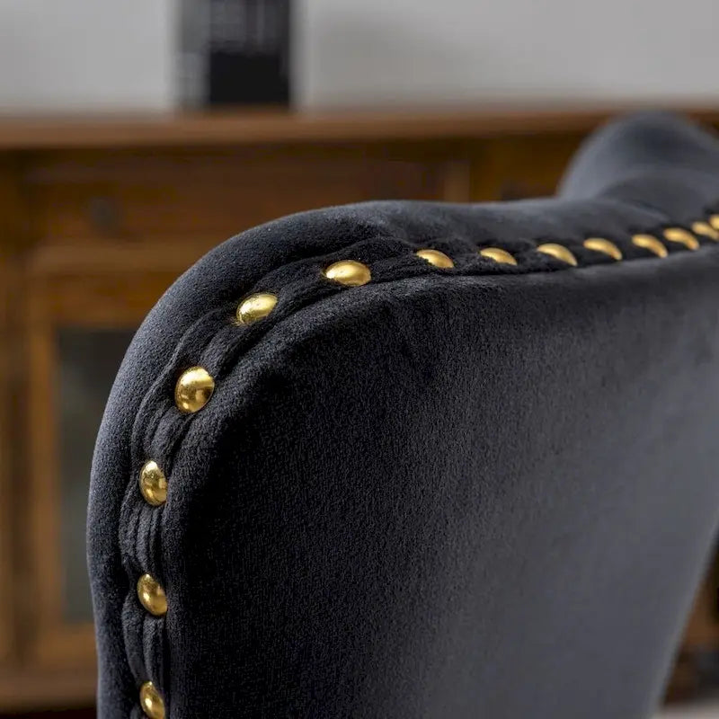 Chaise de bureau/maison en velours capitonné beige/noir/rose/gris avec base en métal doré, hauteur réglable et pivotement à 360°, pour 1 personne