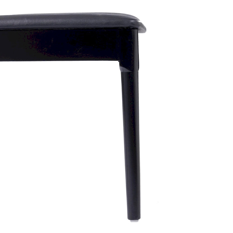 Chaise de salle à manger en hêtre massif marron/blanc antique ou noir avec dossier incurvé à fuseaux et assise rembourrée en vinyle, pour 1 personne
