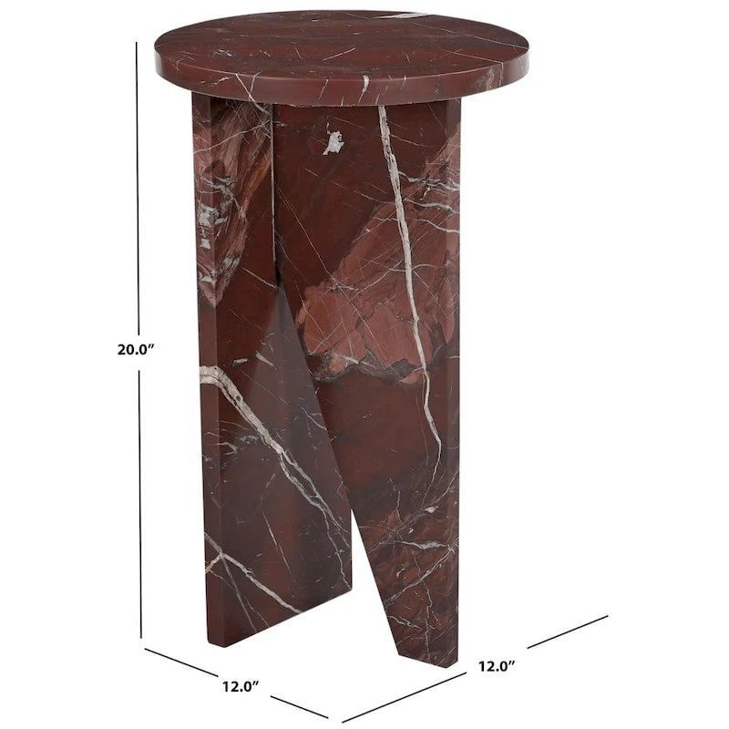 Table d'appoint/Table basse ronde en marbre marron/vert/rouge/blanc/noir