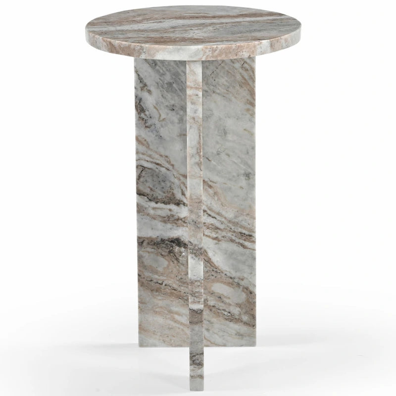 Table d'appoint/Table basse ronde en marbre marron/vert/rouge/blanc/noir