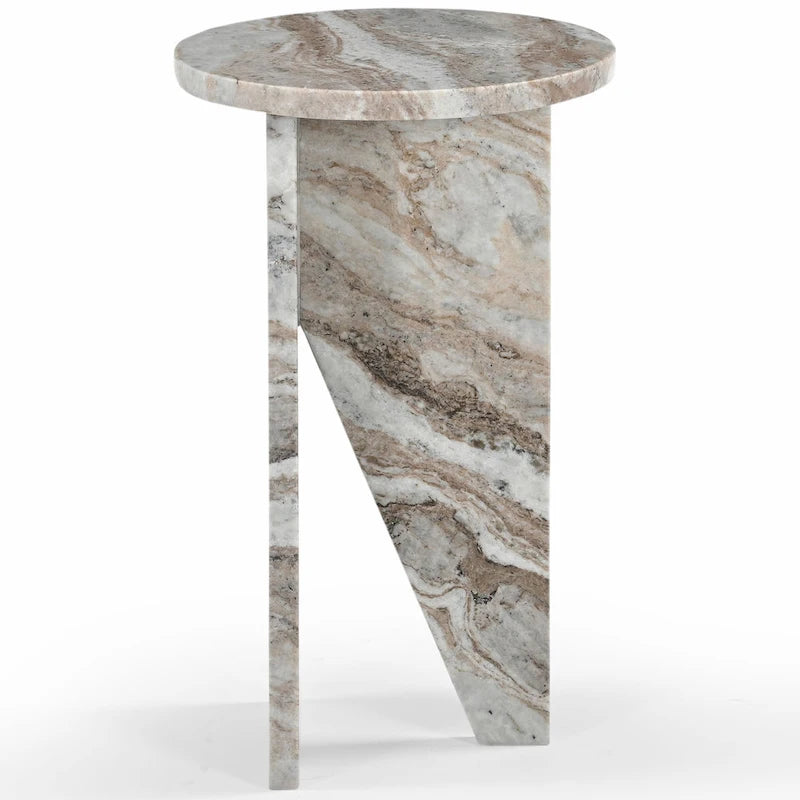 Table d'appoint/Table basse ronde en marbre marron/vert/rouge/blanc/noir