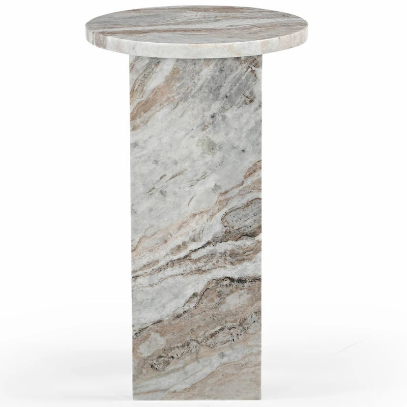 Table d'appoint/Table basse ronde en marbre marron/vert/rouge/blanc/noir
