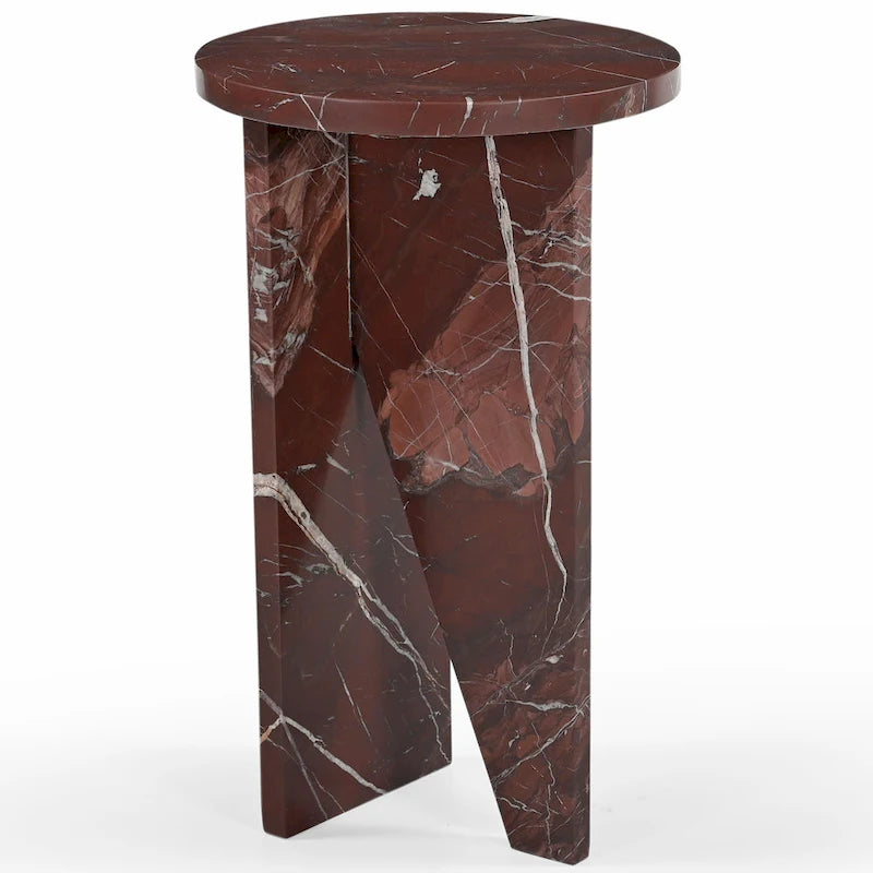 Table d'appoint/Table basse ronde en marbre marron/vert/rouge/blanc/noir