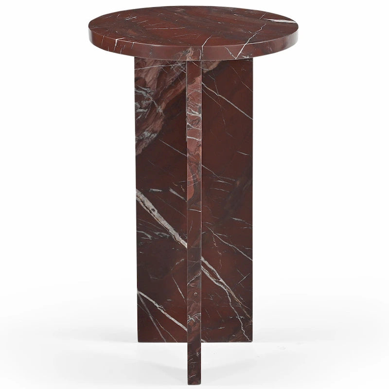 Table d'appoint/Table basse ronde en marbre marron/vert/rouge/blanc/noir